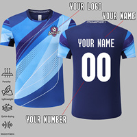 Kaos Sepak Bola Pria Pro 2526 Kerah Bulat Cepat Kering Cetak Digital Nama Tim Kustom Nomor 100% Poliester Personalisasi
