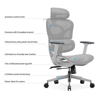 Chaise de bureau ergonomique de luxe en maille à dossier haut avec cadre en aluminium, chaise de direction pivotante réglable pour ordinateur