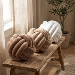 Coussin tressé à nœuds à prix abordable, oreiller décoratif pour la maison, coussin <span class=keywords><strong>de</strong></span> canapé - Product Image 4