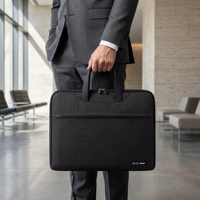 Porte-documents d'affaires pour homme en Oxford imperméable |   Sac à main pour ordinateur portable grande capacité pour le bureau et les voyages |   Logo personnalisé en gros