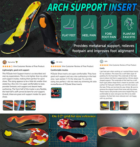 Arch Support Inserts <b>Men</b> Women Plantar Fasciitis Insoles for Pain Rrlief Arch Pain Heel Pain Fallen Arches Orthotic - Product Image 4