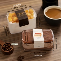 Mini boîtes en plastique dur transparentes Mousse gâteau dôme conteneur cercle clair Desserts Emballage Tiramisu boîte avec couvercle
