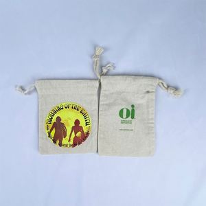 Recyclable Cotton <b>Drawstring</b> Bag Natural Color Durable Eco-friendly Dust <b>Pouch</b> Bag Wholesale Popular Bag - Product Image 1