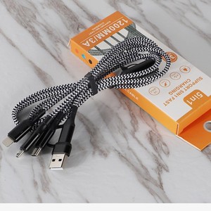 Cable de datos trenzado 5 en 1, tipo C a USB A, carga rápida para Android, Huawei y iPhone 15, 1 m de longitud - Product Image 2