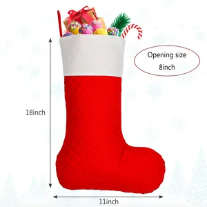 Factory Cotton red black white Xmas Decorations hanging Christmas candy gift Socks Christmas stocking