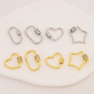 Fermoirs à vis étoile dorée en zircon cubique, minimalistes, en argent sterling 925, pour la fabrication de colliers et bracelets - Product Image 5