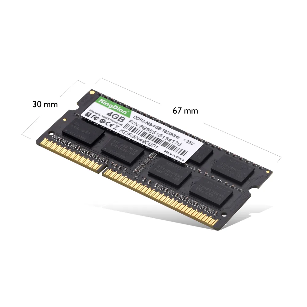 Fabrika toptan sıcak satış Ram bellek OEM KingDian DDR3 2GB 4GB 8GB 1333/1600MHz RAM laptop Notebook ram 16gb