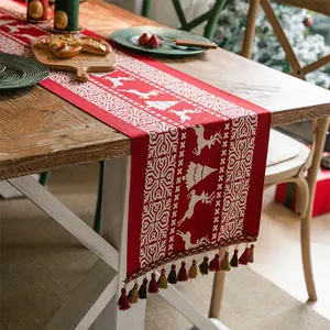 Chemin De Table Noel Caminos De Mesa Para Navidad De Navidad Christmas Table Runner Christmas Table Decorations