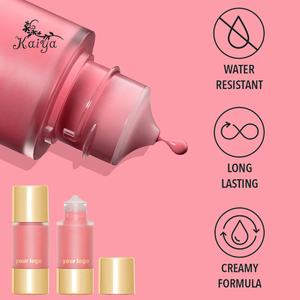Custom Blusher Silky Smooth <strong>Unreal</strong> Liquid Blush Private Label Makeup Moisturizing Plumping Blush With Soft Bottom Dispenser - Product Image 4
