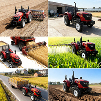 Tracteur agricole 4x4 de 70 CV, directement de l'usine, avec chargeur frontal, pelle rétrocaveuse, mini-tracteur d'occasion