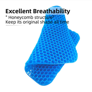Cojín de Gel a precio de fábrica para coche, oficina, cojín de Gel para asiento, cojín de asiento de rejilla de Gel con cubierta de nido de abeja - Product Image 3