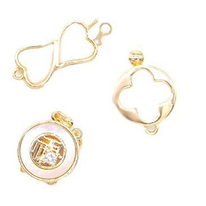 Heart Shape Mother Of Pearl Clasp For <b>Bracelet</b> Making DIY Jewelry Accessories 14K Gold Plated <b>Copper</b> Findings - Product Image 5
