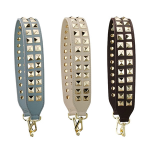 <span class=keywords><strong>Sangle</strong></span> de sac de style gothique punk cloutée, large et robuste en cuir, avec double rangée de rivets pyramidaux, remplacement pour sacs à main - Product Image 4