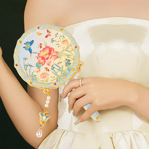 กระจกแต่งหน้าสไตล์จีนแบบสร้างสรรค์ วัฒนธรรมจีนโบราณ กระจกพกพาแบบราชสำนักโบราณ ขายส่ง - Product Image 3