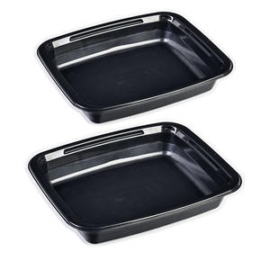 CPET recyclé ovable 2 compartiments scellant emballage alimentaire jetable compagnie aérienne conteneur CPET avec film anti-buée - Product Image 6