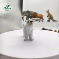 Figurine d'ours polaire en bois massif sculptée à la main, décoration créative de bureau et de voiture, cadeau pour les couples