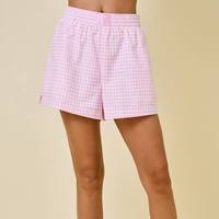 Shorts décontractés d'été pour femmes, nouveau design, avec logo personnalisé, séchage rapide, tricoté à carreaux, taille élastique, style boxer, fabricant