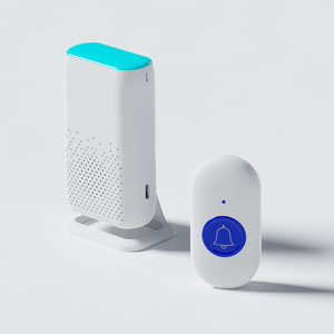 Timbre inalámbrico con control remoto inteligente, funciona con pilas, plástico ABS, con alerta vibratoria intermitente para uso doméstico - Product Image 1