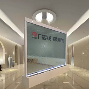 Fontana d'Acqua in Vetro Temperato Trasparente con Cascata a Parete in Acciaio Inox per Decorazione d'Interni, Vendita Diretta dalla Fabbrica - Product Image 3