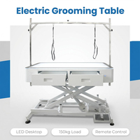 Table élévatrice électrique pour animaux de compagnie AP-879 avec lumière LED |   Table de toilettage pour animaux avec tiroirs électriques et éclairage LED, avec armoire