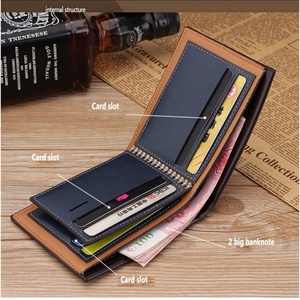 Wholesale PU Leather Credit Card <b>Wallet</b> Fashion Men Short Wall <b>RFID</b> <b>Blocking</b> Faux Leather Travel <b>Wallet</b> - Product Image 4