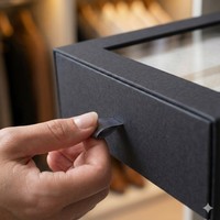 Caja Rígida de Cartón Negra de Lujo para Regalos de Padrinos de Boda con Cierre Magnético y Elegante Laminado Mate