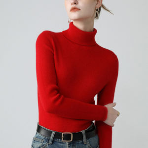 GUOOU – pull à <span class=keywords><strong>col</strong></span> roulé en <span class=keywords><strong>laine</strong></span> et cachemire pour <span class=keywords><strong>femme</strong></span> - Product Image 3