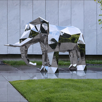 Statues d'éléphant Sculpture en acier inoxydable Sculpture d'éléphant en cercle Sculpture d'éléphant en acier inoxydable à vendre