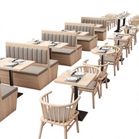 Ensembles de mobilier de restaurant en bois massif, style moderne et minimaliste, pour restaurants de fondue, de thé, de nouilles et de riz, incluant tables et chaises de stand.