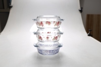 Douilles rondes en verre borosilicate, 100 pièces, 0,7 l, avec sept modèles décalcomanies