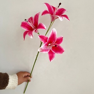 MSFAME Prix de gros <span class=keywords><strong>Muguet</strong></span> blanc Fleurs artificielles Real Touch 3D Fleur - Product Image 3