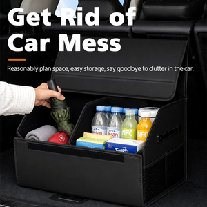 Organisateur de coffre de voiture pliable haut de gamme, accessoires de rangement <span class=keywords><strong>intérieur</strong></span>/extérieur pour voiture, boîte de rangement en cuir PVC, grande capacité, durable - Product Image 3