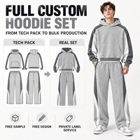 Ensemble de survêtement personnalisé pour homme, sweat-shirt à blocs de couleur, 2 pièces, streetwear, pour un usage quotidien décontracté