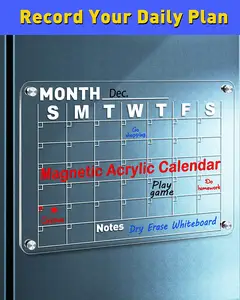 Magnetic Acrylic Calendar For Fridge Acrylic Calendar Clear Dry Erase Calendar For Fridge 12*16 Inch