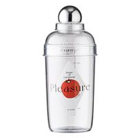 Couvercle Transparent facile à démouler fond de boîte mince boule chromée ronde 500ml barre en plastique secoueur à main avec peur pour boisson whisky
