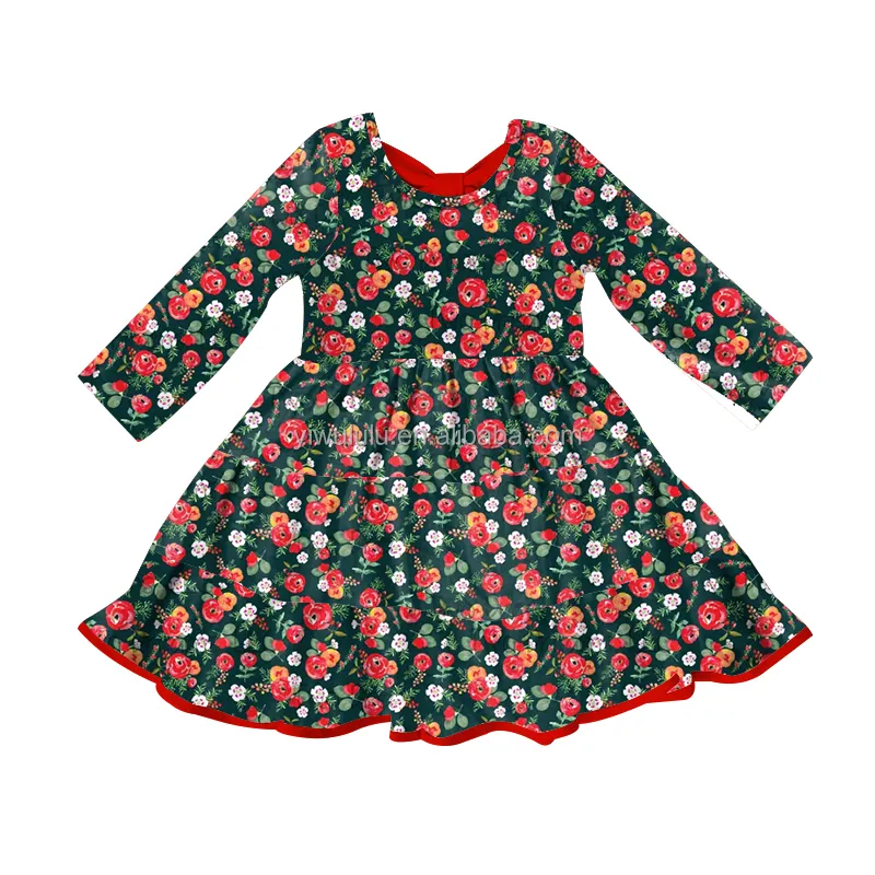 Vestido floral con lazo para niña, ropa de fiesta de moda para niño