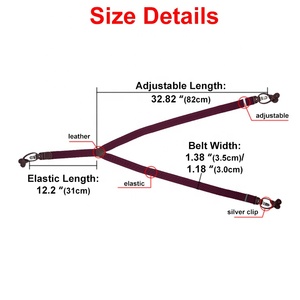 Op maat gemaakte logo modeontwerp 4 clips bretels PU leder X-stijl bretels polyester elastisch geweven breed 5CM stalen gesp OEM service - Product Image 6