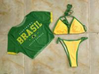 Ensemble de maillots de bain 3 pièces pour femme, 11 couleurs, avec mini-haut, style brésilien échancré, pour la plage, tailles S-XL