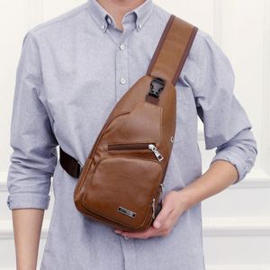 MHK08 USB Charging Crossbody Anti-theft Chest <b>Bag</b> PU Leather Short Trip Messengers <b>Bag</b> <b>Men</b> <b>Shoulder</b> <b>Bags</b> - Product Image 4