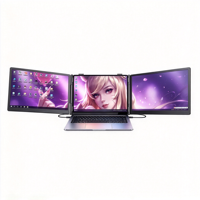 Moniteur portable triple écran IPS LCD 14 pouces, écran large FHD 1920x1080, interface USB C pour ordinateur portable, double affichage, usage professionnel