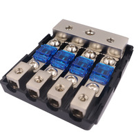 AFS Boîtier de fusibles 4 voies 60 A avec couvercle anti-poussière et bornes, pour automobile, yacht, amplificateur de subwoofer, camping-car, composants de mise à niveau solaire et fusibles de liaison