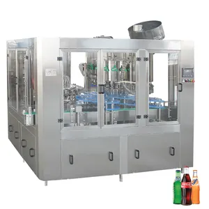 Máquina de llenado de planta de embotellado de agua carbonatada de bebidas de gas de botella de vidrio directa de fábrica