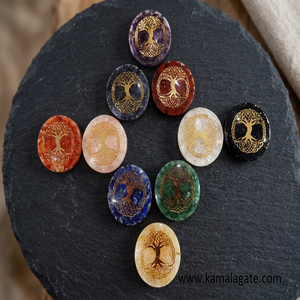 Dôme d'orgone en améthyste fait main, symbole Arbre de Vie, artisanat en pierres semi-précieuses pour la guérison Reiki - Product Image 2