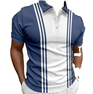 قميص بولو صيفي أمريكي أوروبي يصلح للجنسين بأكمام قصيرة 6XL مطبوع رقميًا ومضلع بسحاب من البوليستر