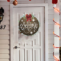 9 pochoirs ronds de Noël de 12 pouces pour la peinture, modèles réutilisables en PET pour enseignes en bois, porte-clés, décorations de vacances DIY