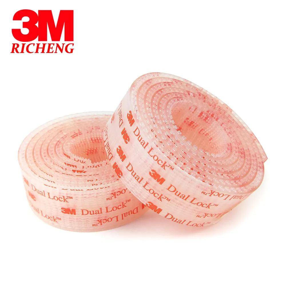 3M SJ3560 Dual Lock VHB Transparent Acrylic Single Side Adhesive Tape Reclosable Mushroom Pull Strap