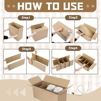 Boîte d'emballage de vaisselle de 24x12x11 pouces avec gaufrage Kit de boîtes de déménagement de cuisine pour la verrerie et les fournitures de déménagement