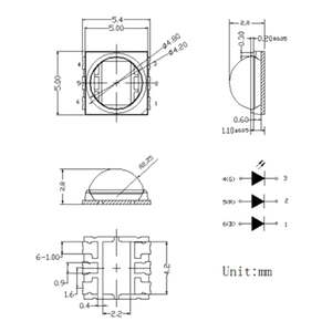 Ltlight <span class=keywords><strong>LED</strong></span> emtting Diode 5054 công suất cao bóng đầu 1.5W/3W RGB chip SMD <span class=keywords><strong>LED</strong></span> ánh sáng sân khấu đồ chơi bầu trời đầy sao nguồn ánh sáng - Product Image 3