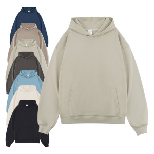 Sweat à capuche 450 g/m² personnalisé, coupe oversize, en coton uni, pull unisexe, grandes tailles, pour hommes et femmes, vente en gros - Product Image 1