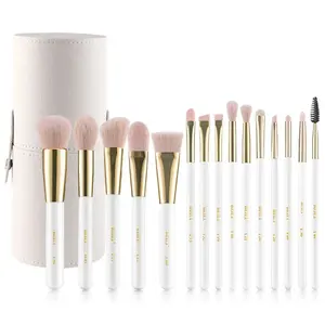 BEILI güzellik profesyonel oem beyaz ve altın makyaj fırçalar set özel özel etiket logosu makyaj fırça araçları kiti ile kova